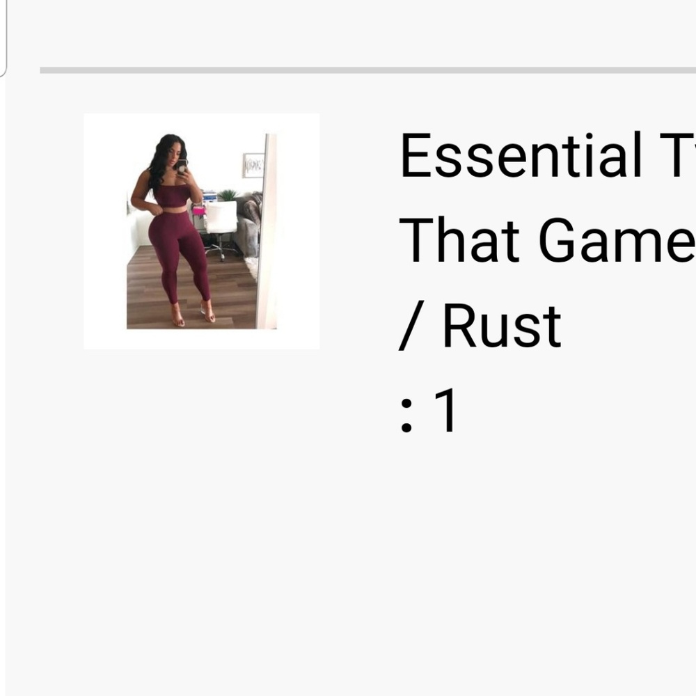 2 piece set color is rust
